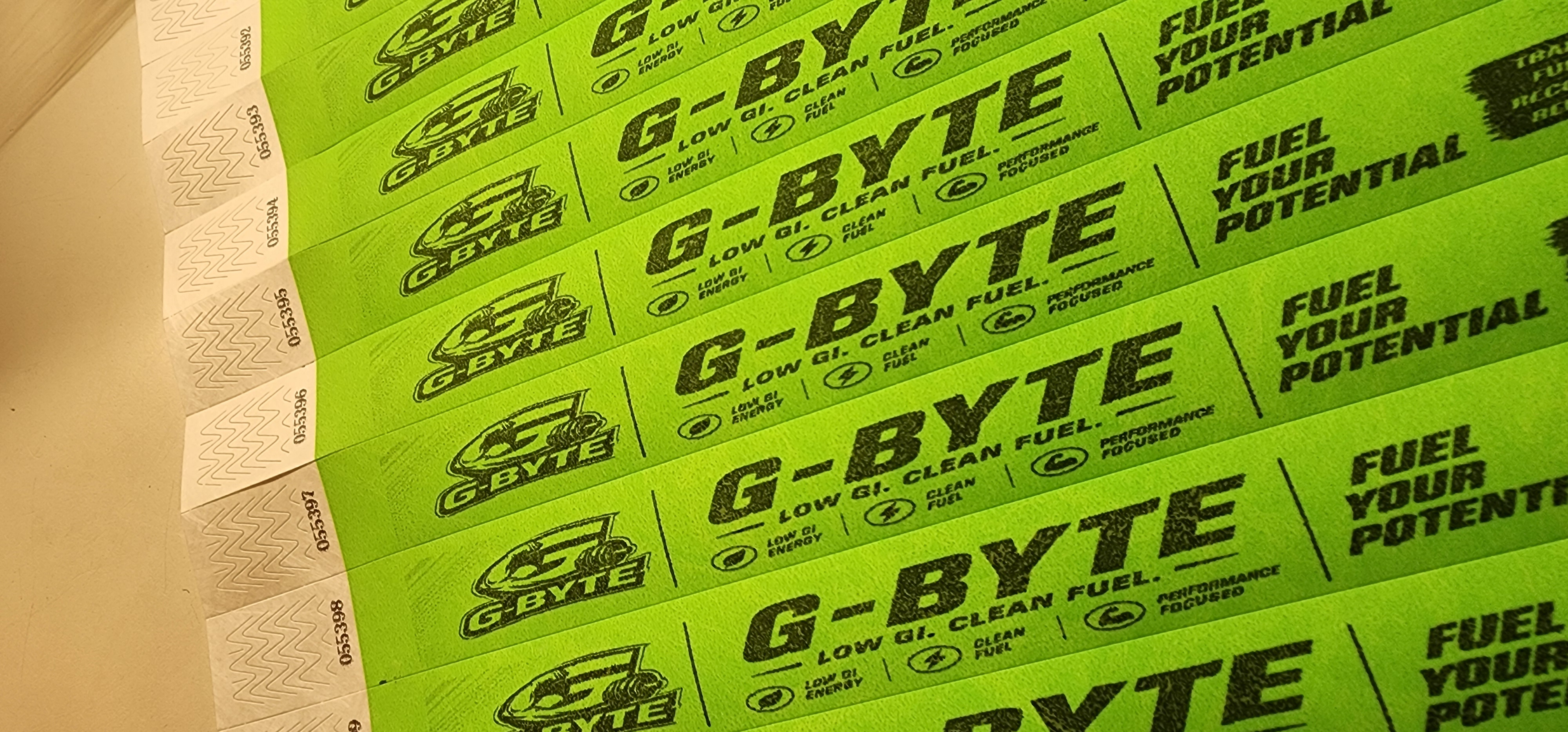 G-Byte fuel event wristbands
